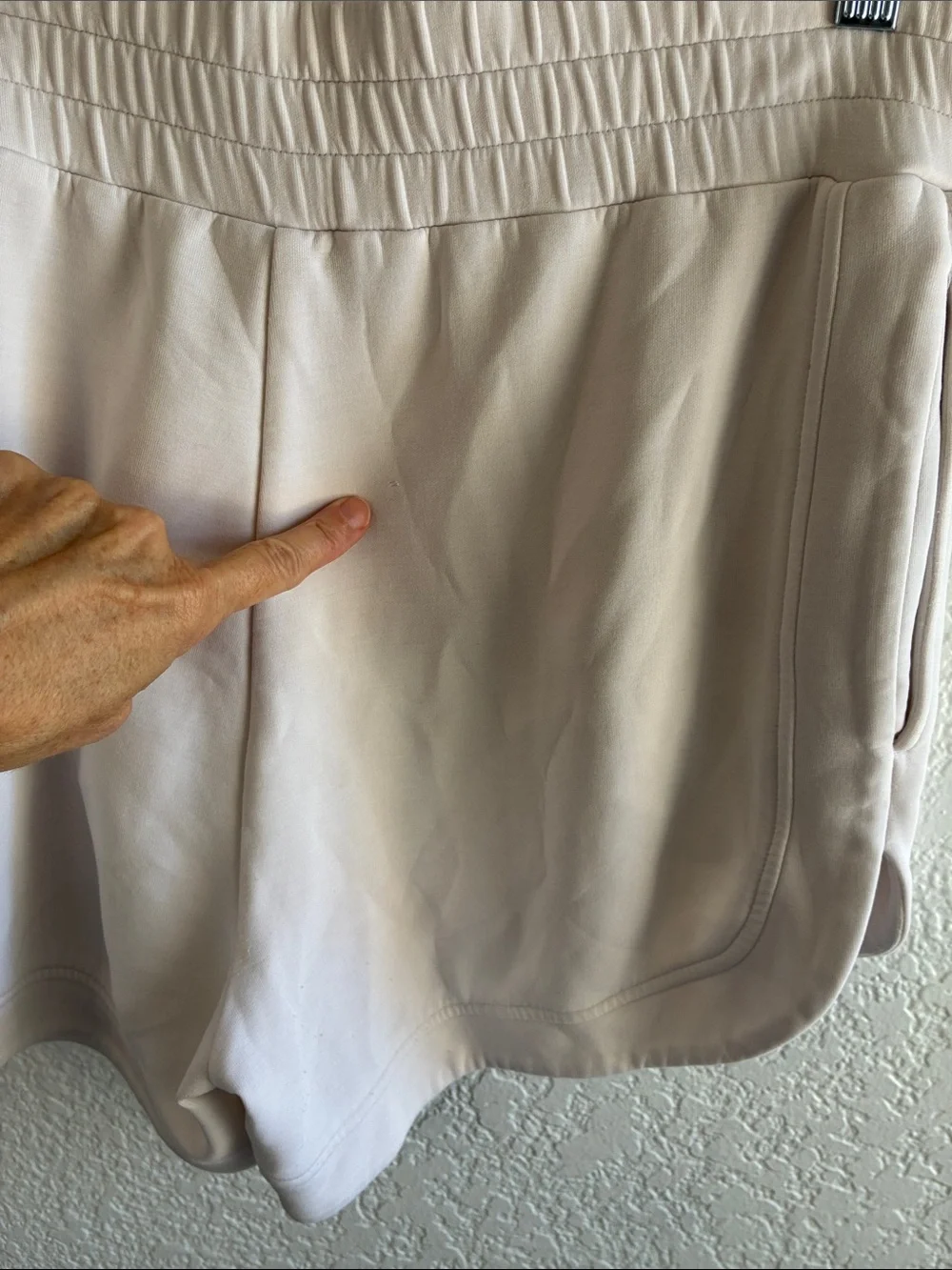 Varley Ollie High Rise DoubleSoft Sweat Shorts Cream 3.5 S